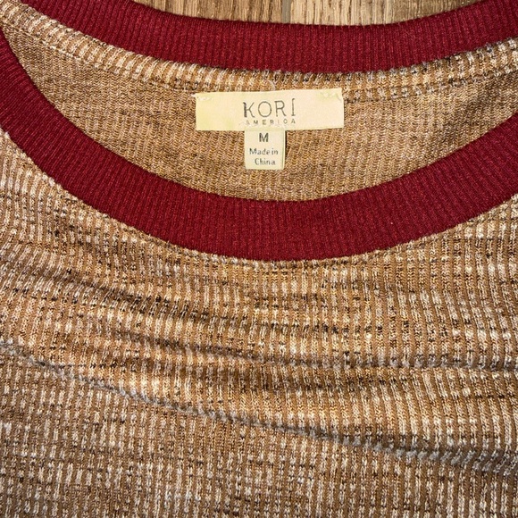 Kori Mocha Leopard Color-blocked Top Size Medium - Picture 4 of 10